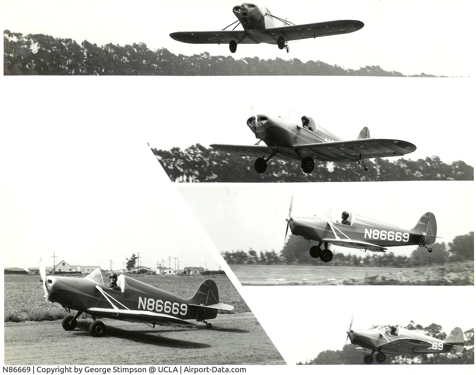 N86669, 1962 Stits SA-3A Playboy C/N P-706, Firts flight (before FAA authorized flt). No pattern go around,, Ventura Airpark (now a Marina)