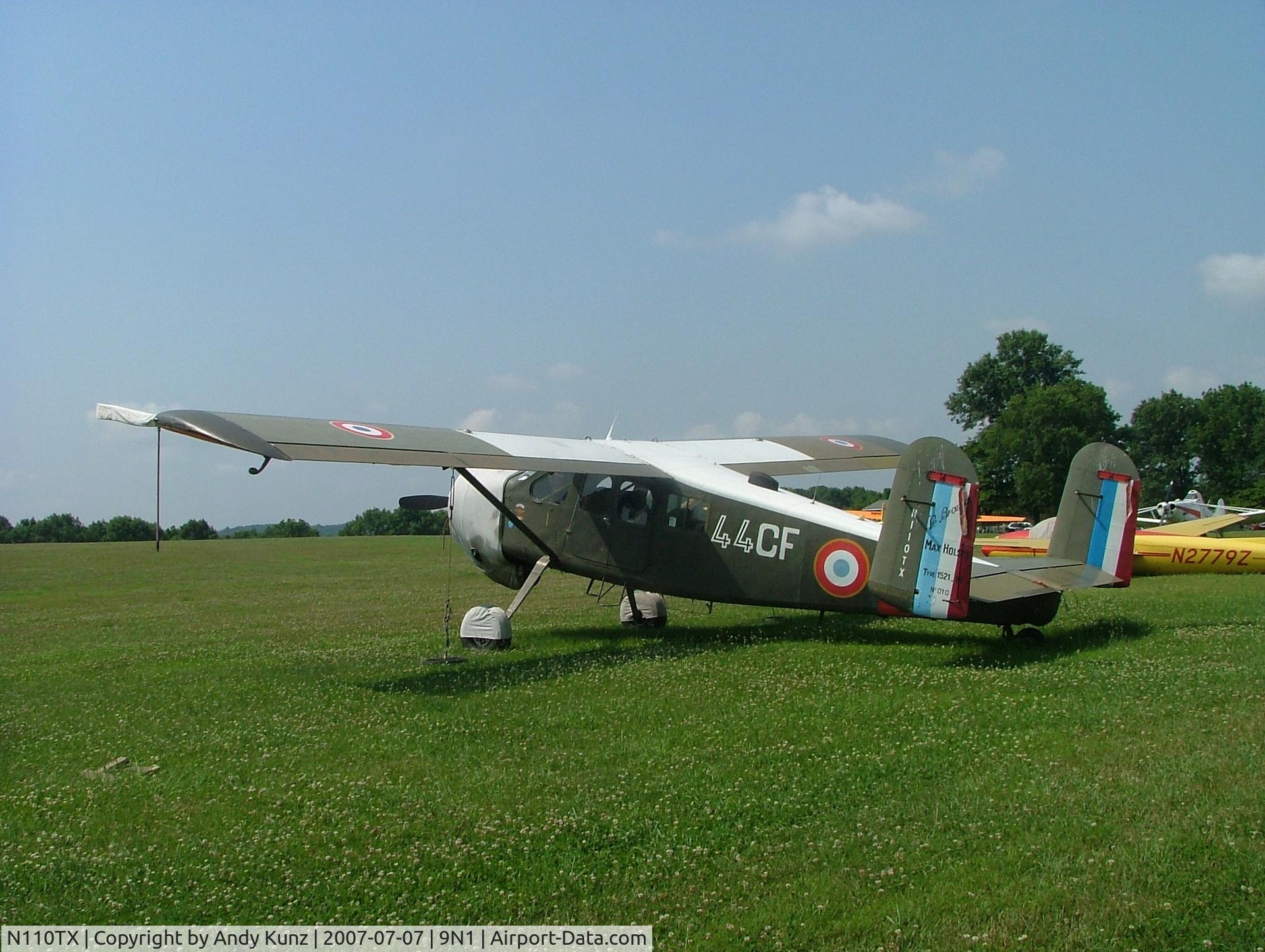 N110TX, 1955 Max Holste MH-1521M Broussard C/N P010, 3/4 Rear View