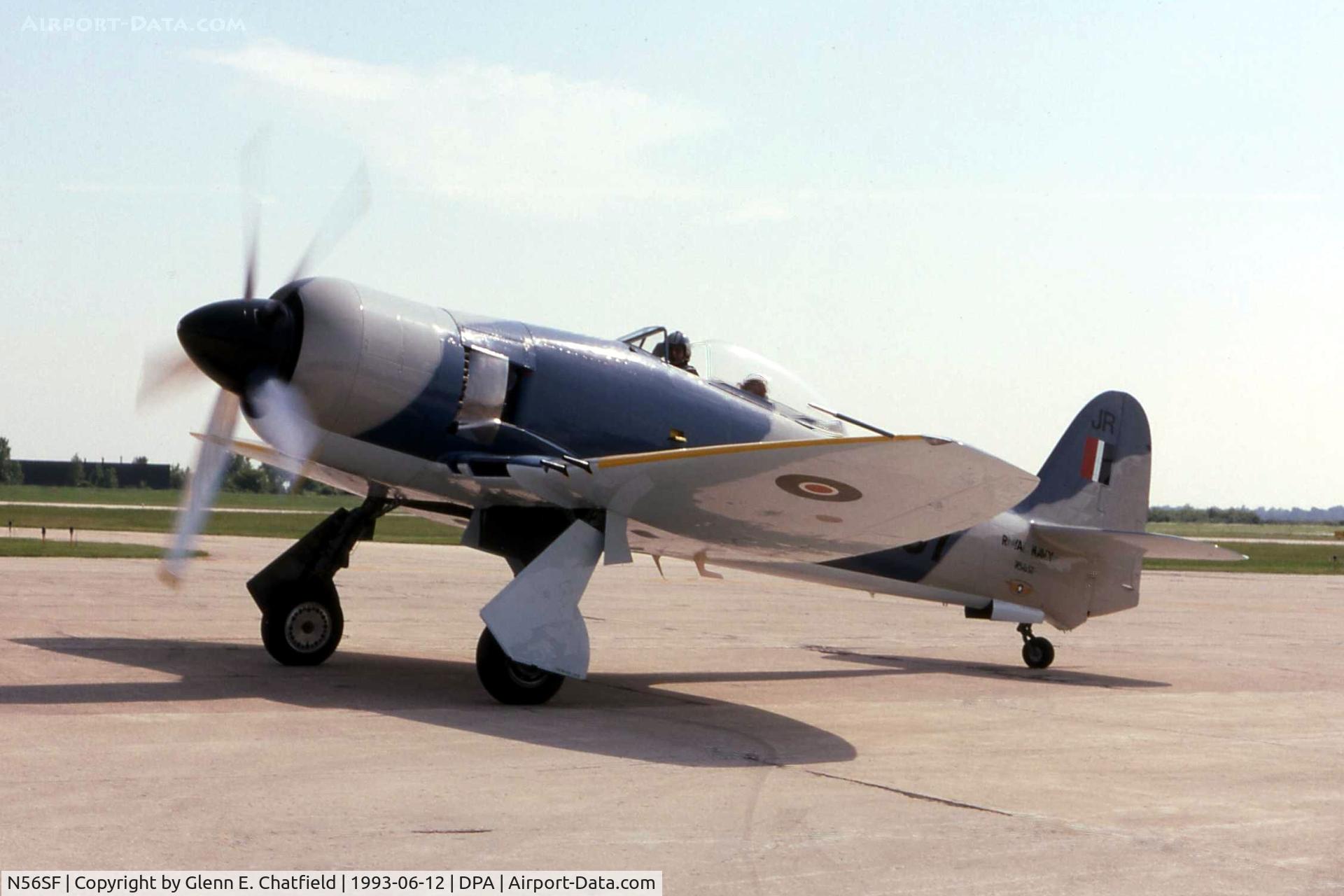 N56SF, 1949 Hawker Sea Fury FB.11 C/N 37733, At the SE ramp, pre-flight run-up