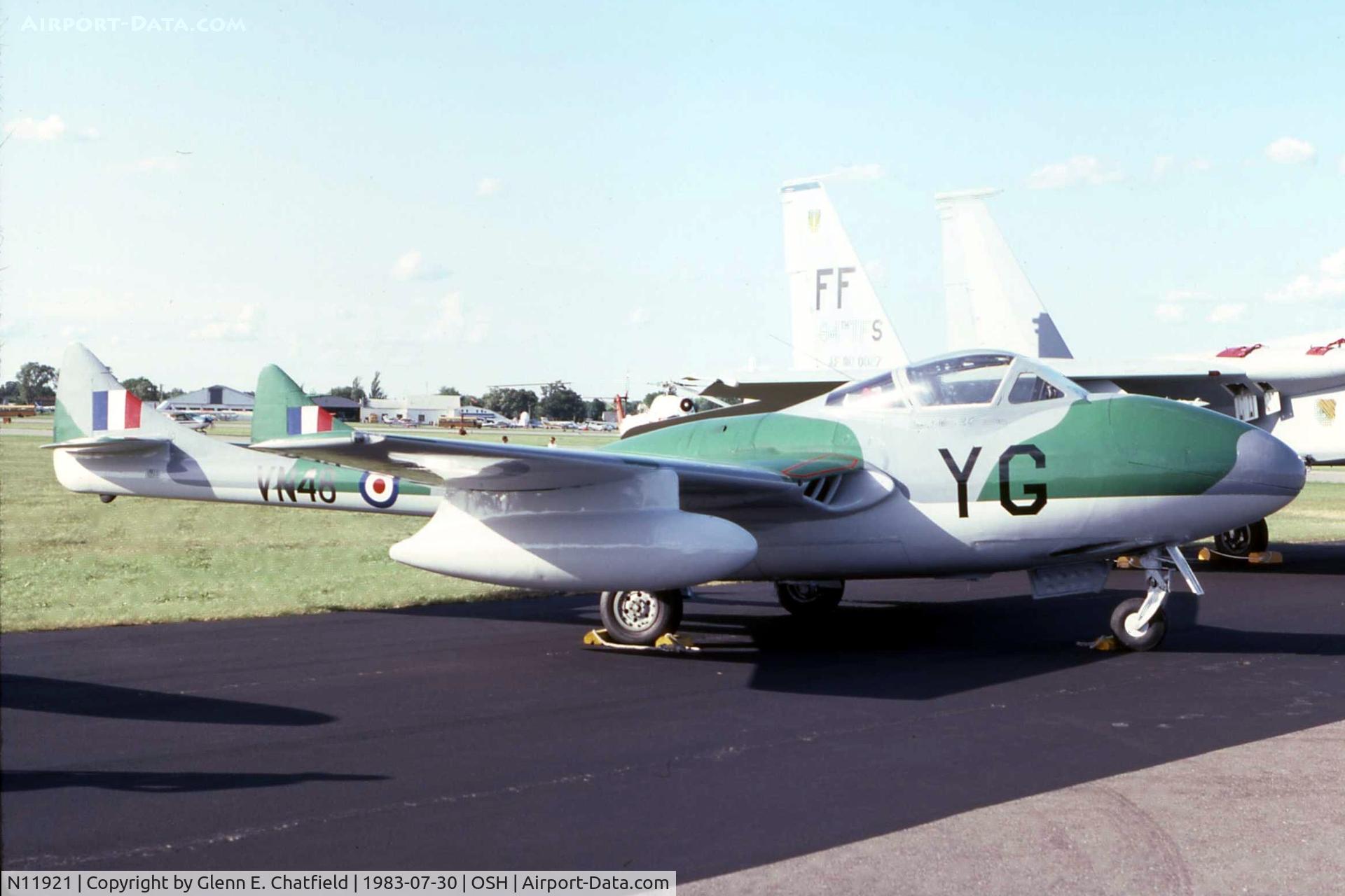 N11921, 1958 De Havilland Australia DH-115 Vampire T.35 C/N DHA4135, At the EAA Fly In