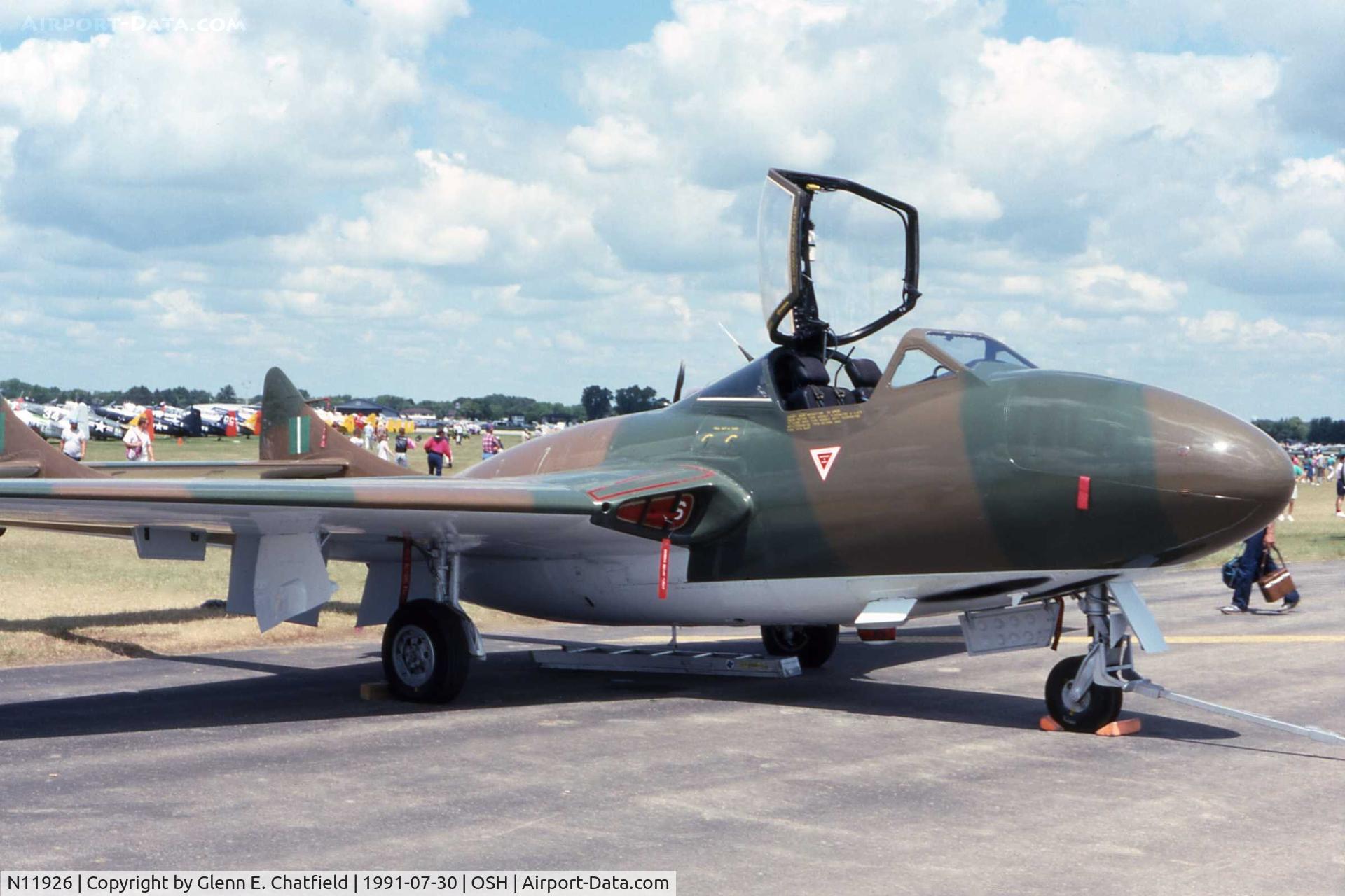 N11926, 1958 De Havilland Australia DH-115 Vampire T.35 C/N DHA4153, At the EAA Fly In