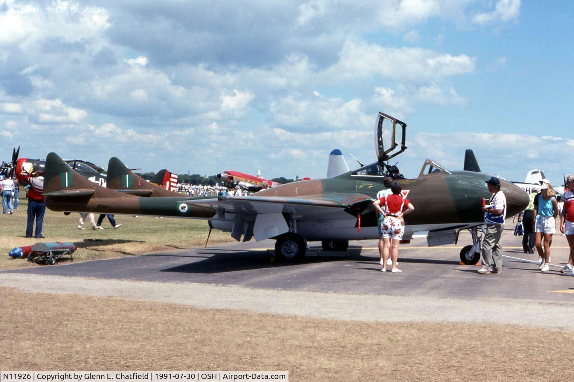 N11926, 1958 De Havilland Australia DH-115 Vampire T.35 C/N DHA4153, At the EAA Fly In