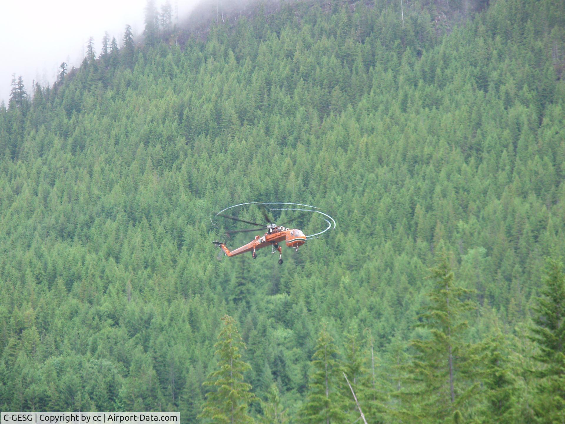 C-GESG, 1968 Sikorsky S-64E C/N 64065, heli logging