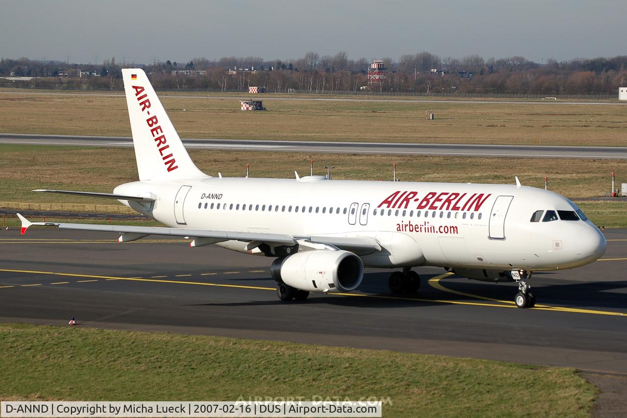 D-ANND, 2001 Airbus A320-232 C/N 1546, Taxiing to the runway