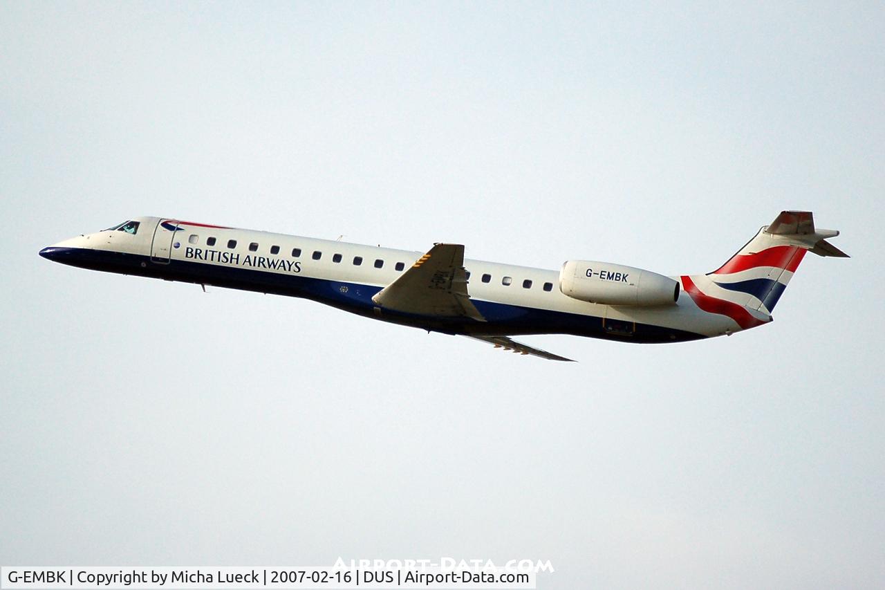 G-EMBK, 1999 Embraer EMB-145EU (ERJ-145EU) C/N 145167, Climbing out of Düsseldorf