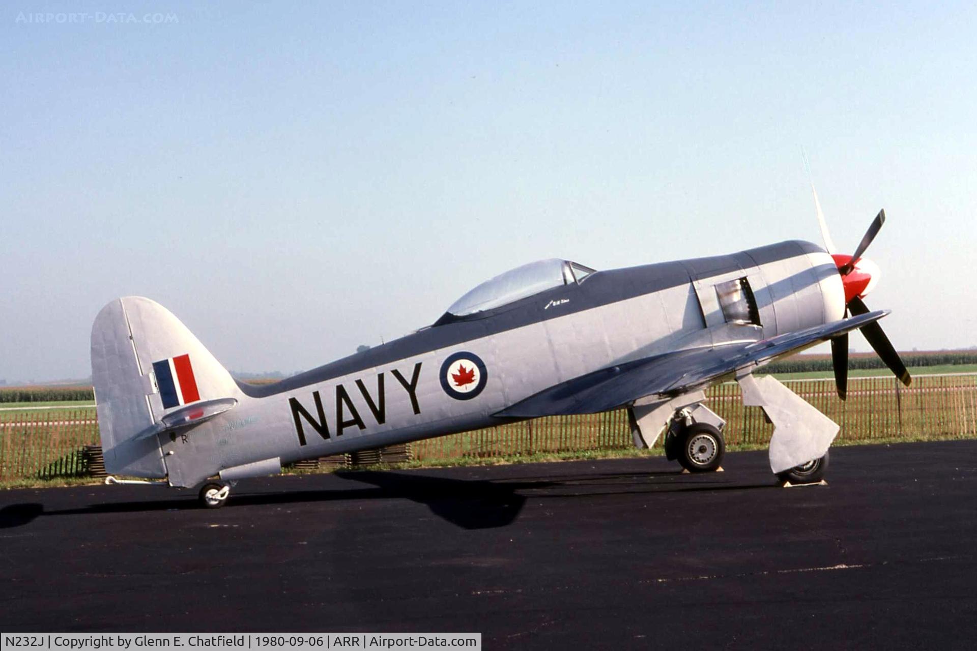 N232J, 1947 Hawker Sea Fury FB.11 C/N 41H/609972, Parked on the ramp
