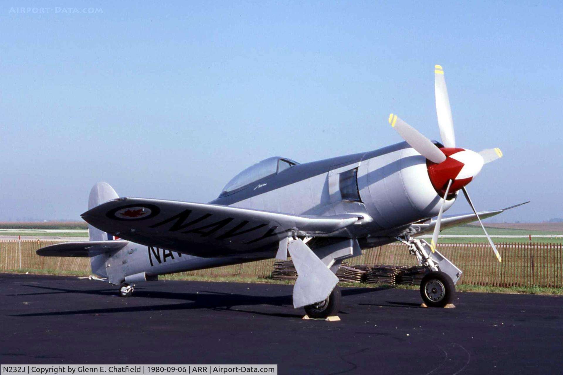 N232J, 1947 Hawker Sea Fury FB.11 C/N 41H/609972, Parked on the ramp.