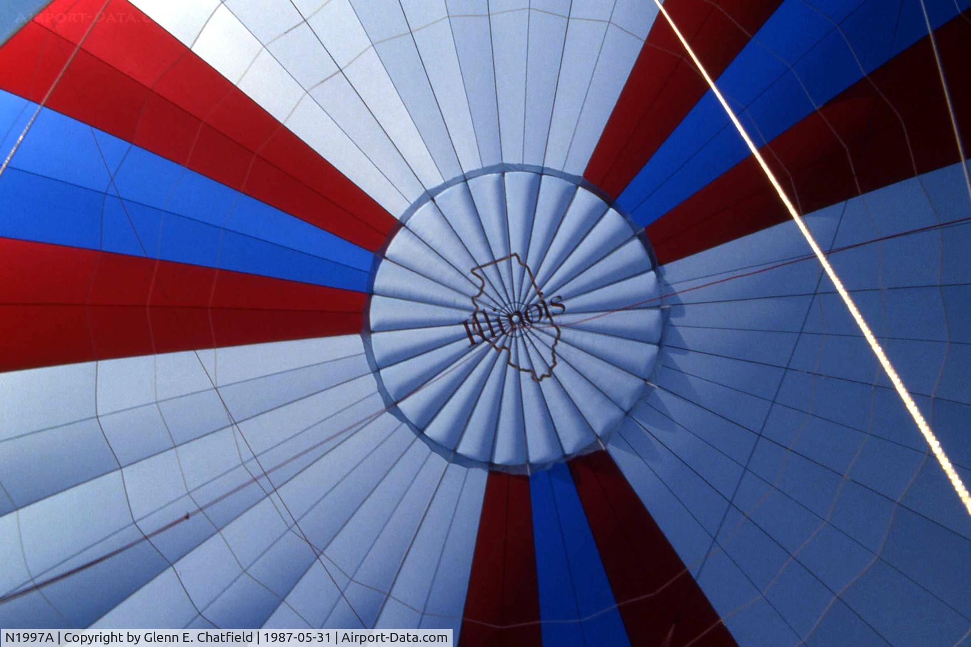 N1997A, Cameron Balloons Us N-90 C/N 5327, The Illinois Balloon, from the basket. I'm now riding somewhere over the NW suburban area of Chicago.