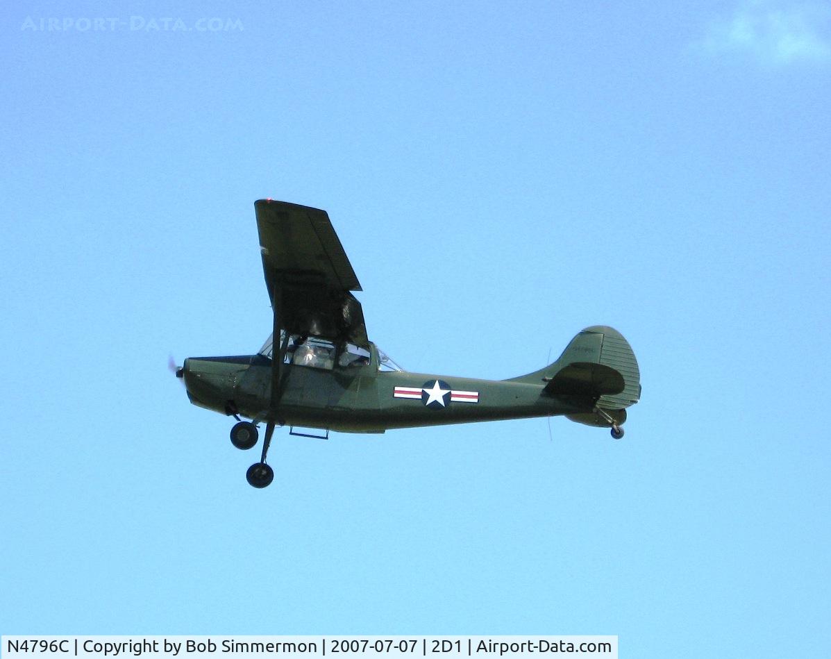 N4796C, 1956 Cessna L-19 C/N 23309, Aeronca/T-craft fly-in at Alliance, OH
