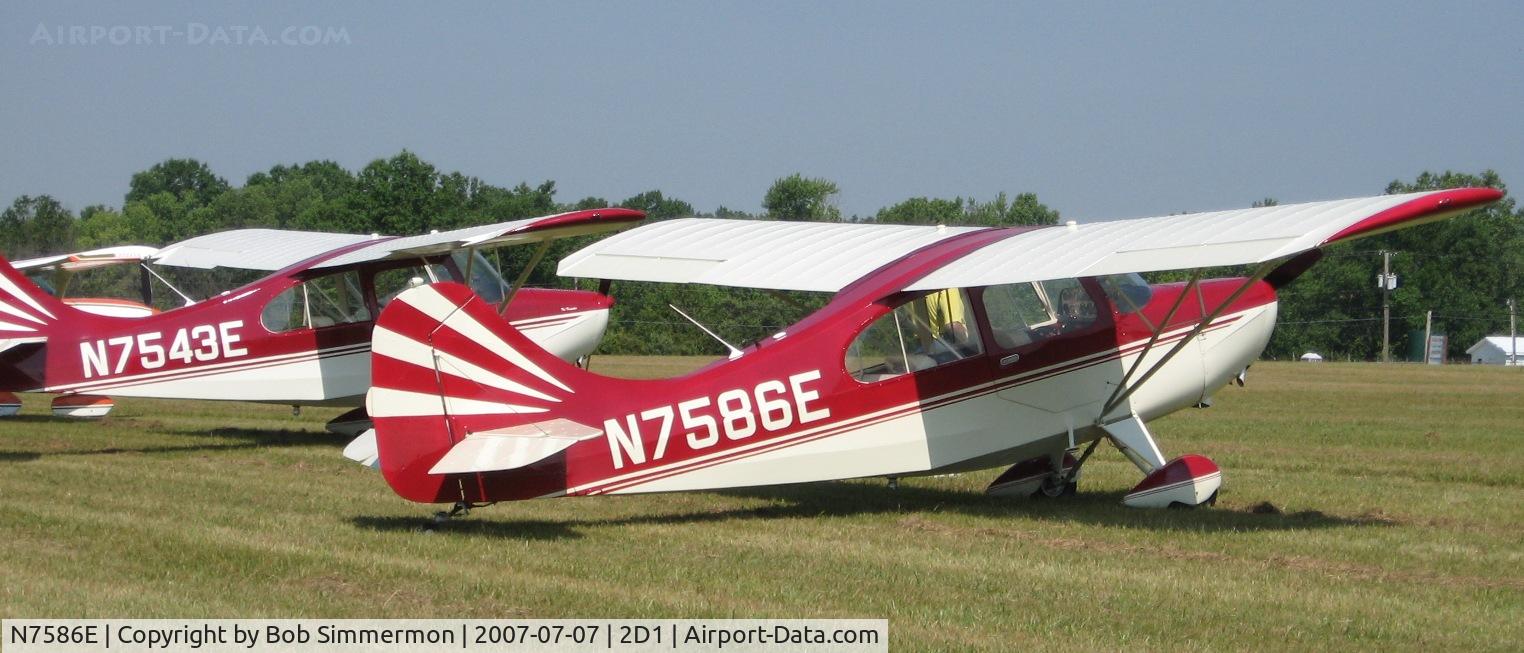 N7586E, 1958 Champion 7EC C/N 7EC-680, Parked next the a tri-gear version at the Aeronca/T-Craft fly-in at Alliance, OH
