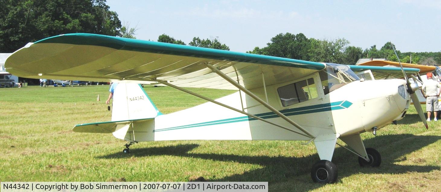 N44342, 1946 Taylorcraft BC12-D C/N 10142, Aeronca/T-craft fly-in at Alliance, OH