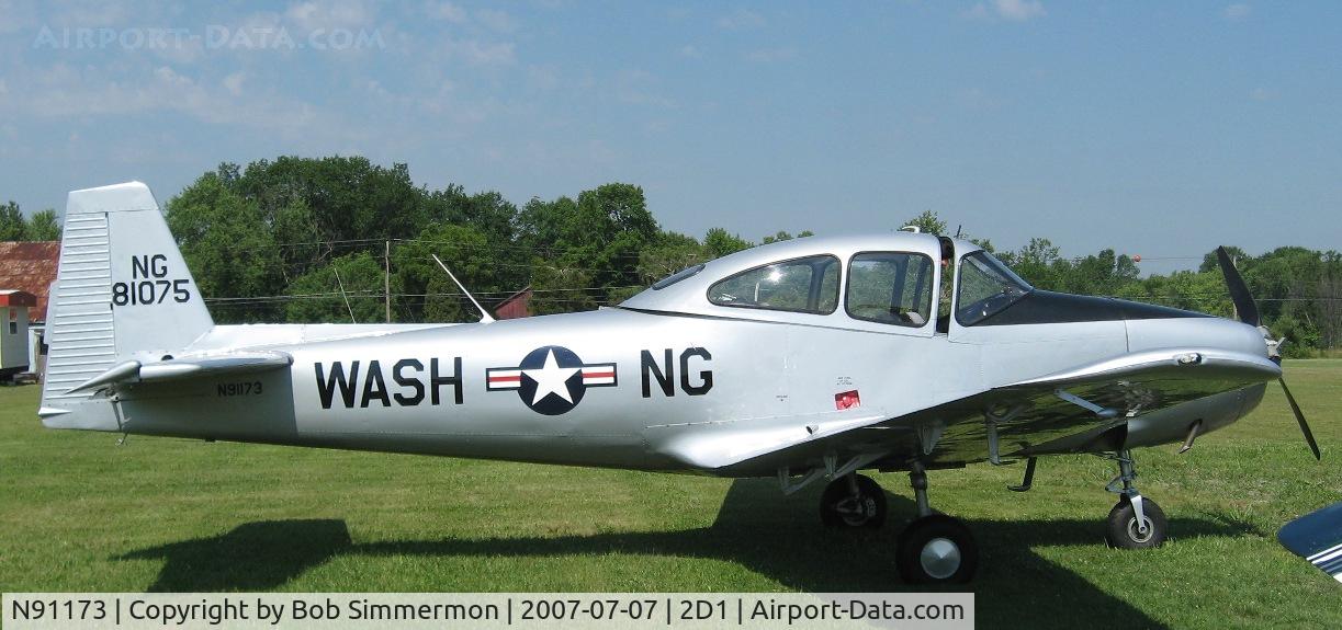 N91173, 1946 North American Navion C/N NAV-4-227, Aeronca/T-craft fly-in at Alliance, OH