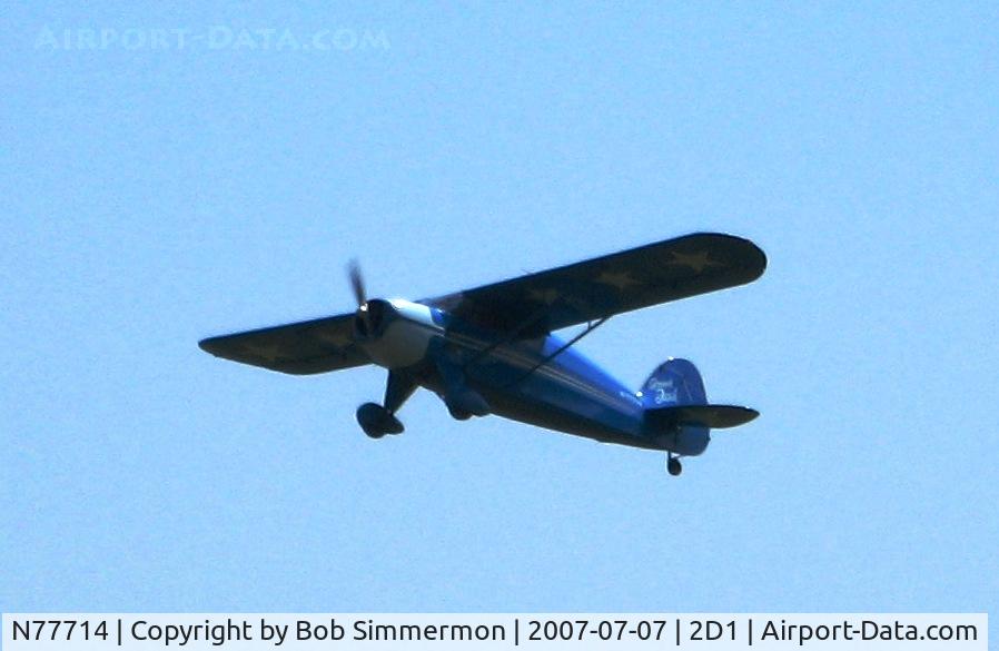 N77714, 1946 McClish Funk B85C C/N 344, Departing the Aeronca/T-craft fly-in at Alliance, OH