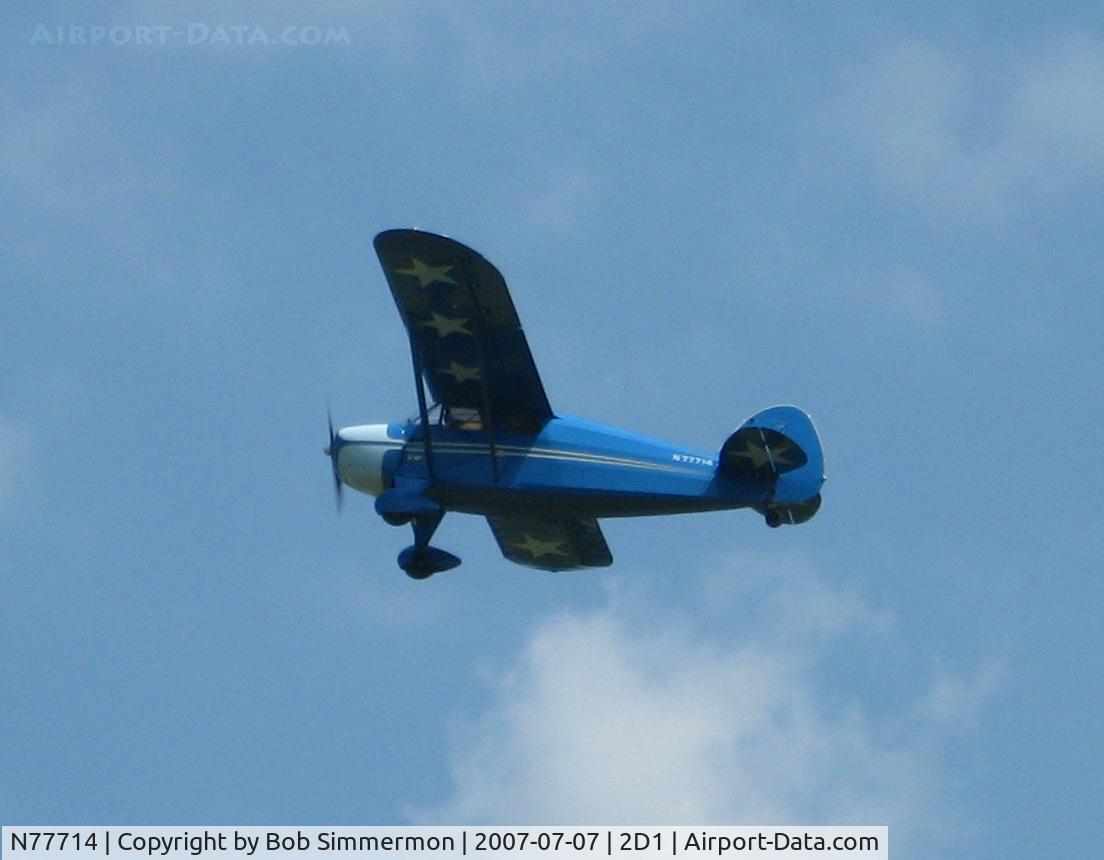 N77714, 1946 McClish Funk B85C C/N 344, Departing the Aeronca/T-craft fly-in at Alliance, OH