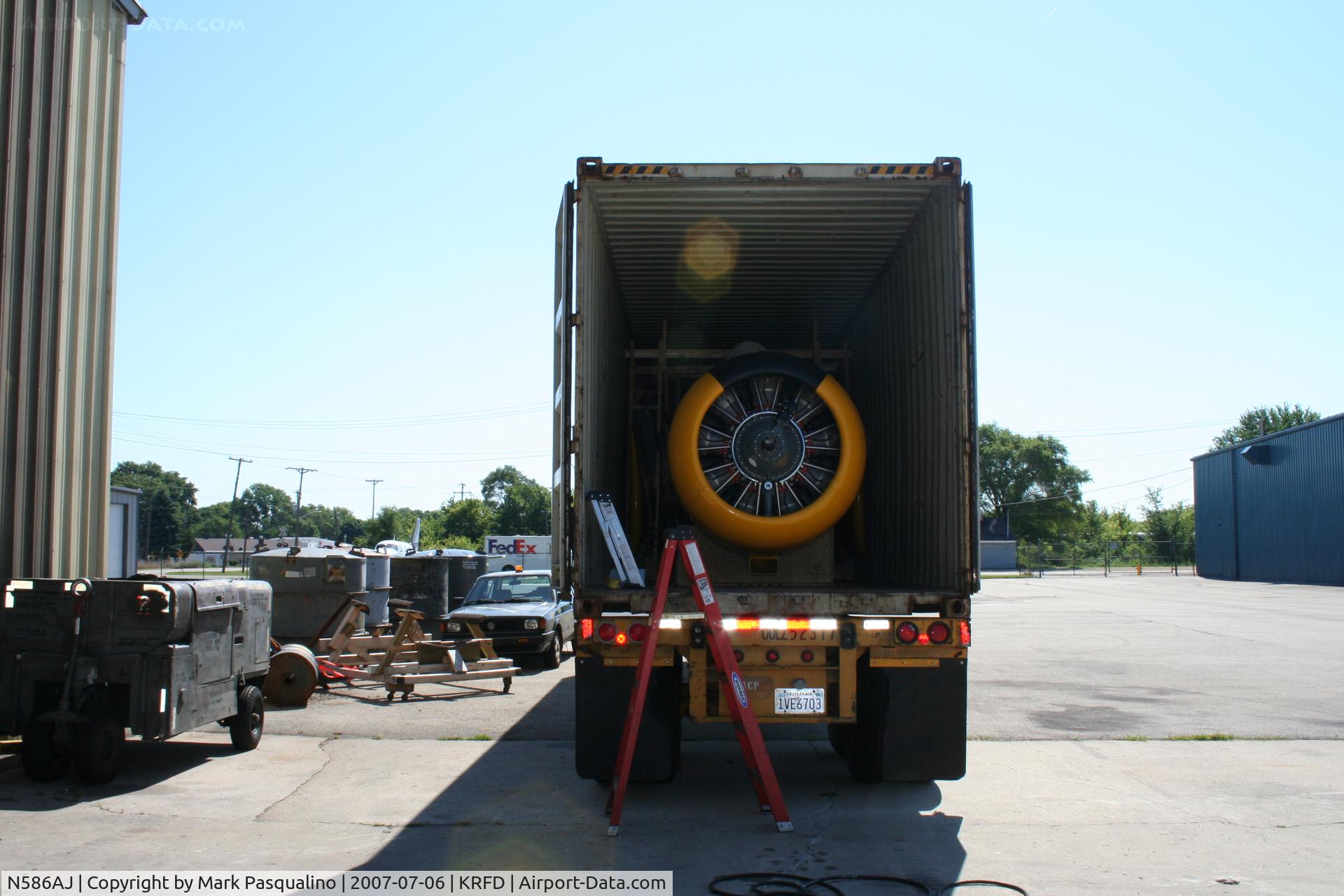 N586AJ, North American AT-6 C/N AJ586, In container. Going to Germany