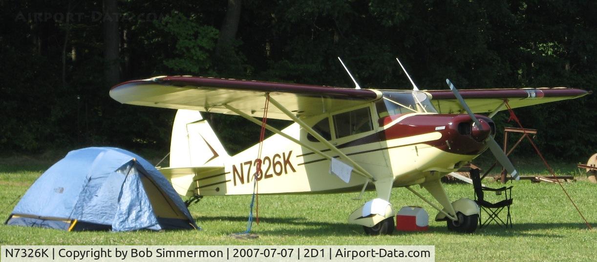 N7326K, 1950 Piper PA-20 Pacer C/N 20-234, Aeronca/T-craft fly-in at Alliance, OH