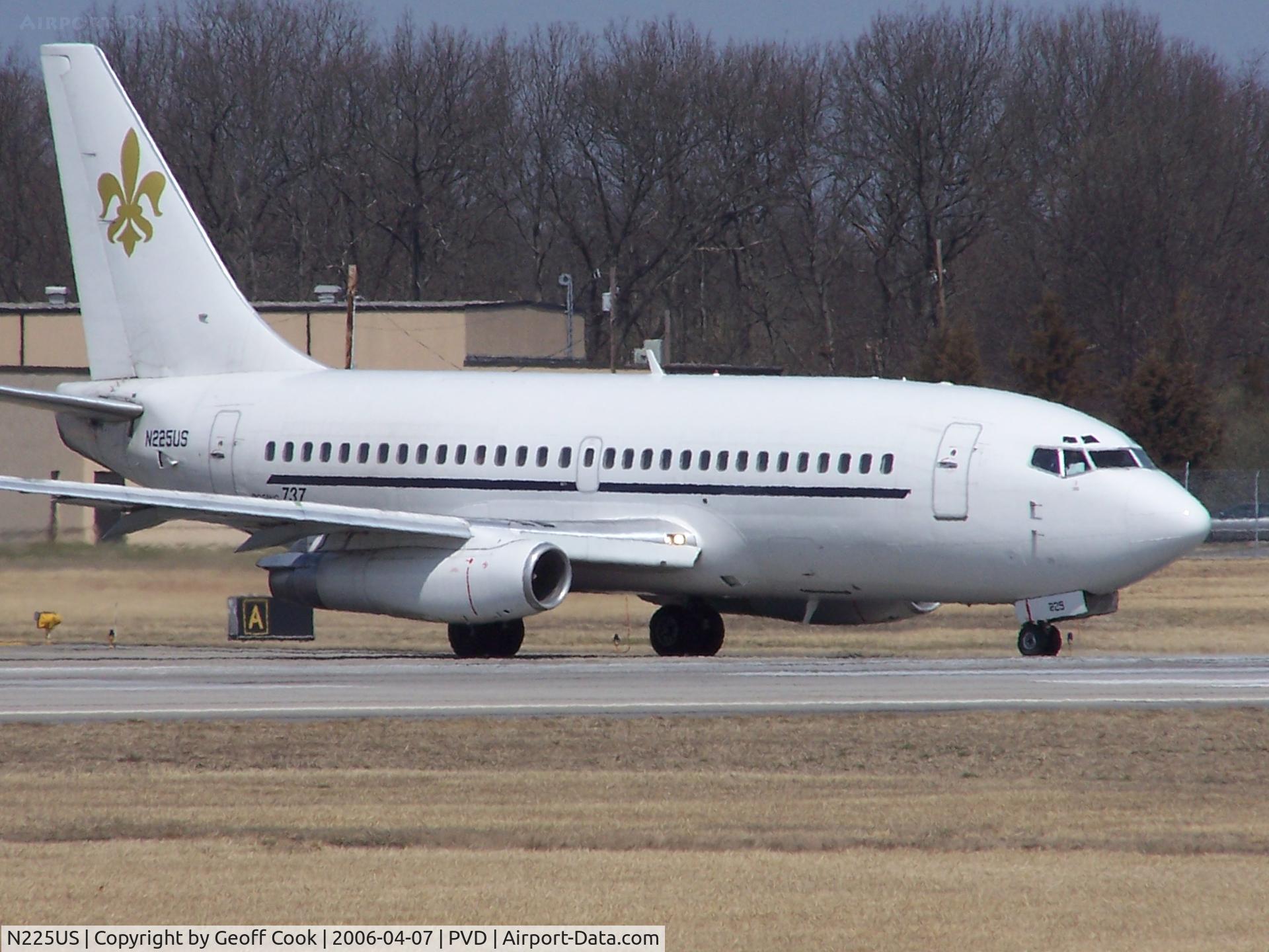 N225US, 1979 Boeing 737-201 C/N 21667, Operated by Ryan Air USA N225US waits for the runway at PVD April 7th 2006 on another charter run to Atlantic City (ACY)