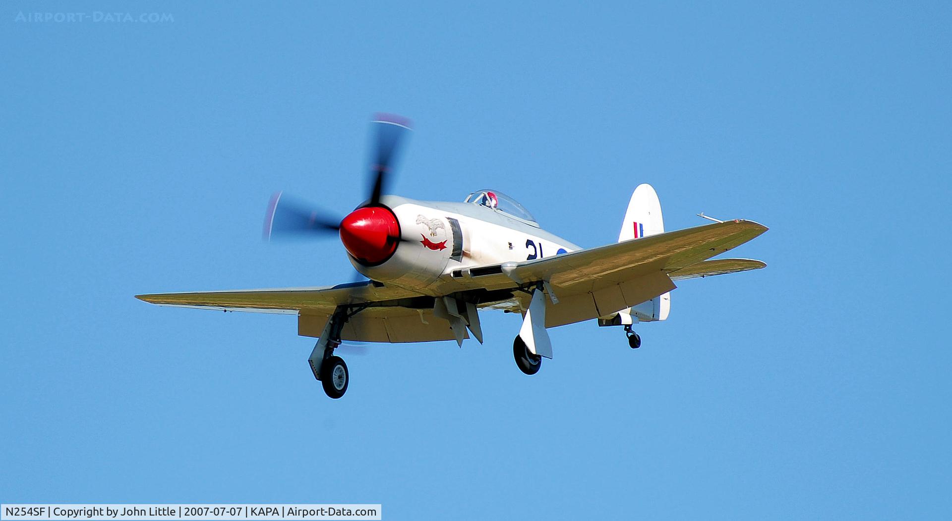 N254SF, 1956 Hawker FB60 Fury Replica C/N 37514, Joe T, and the always great looking Hawker Sea Fury out for a Saturday morming flight