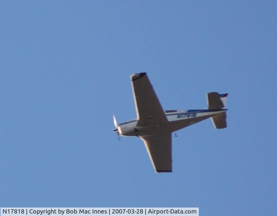 N17818, 1977 Beech F33A Bonanza C/N CE-710, sighted over Redding Connecticut