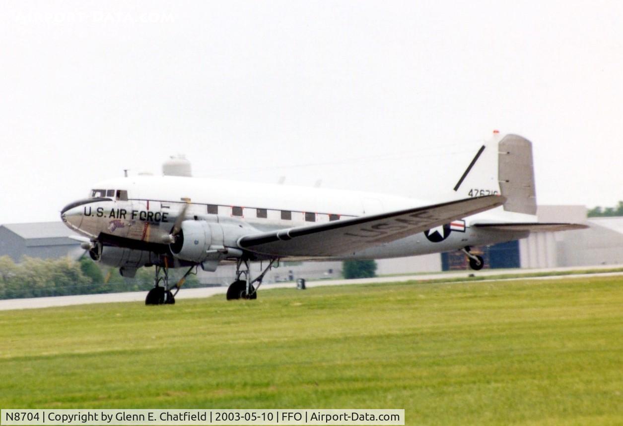 N8704, 1944 Douglas DC3C-S4C4G (TC-47B-30-DK) C/N 33048, Touching down at the 100th Anniversary of Flight celebration