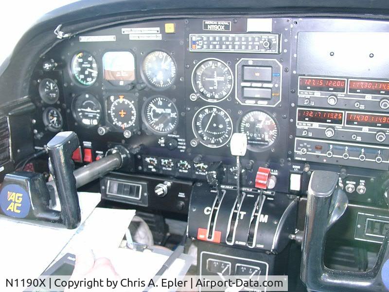 N1190X, 1991 American General AG-5B Tiger C/N 10010, N1190X console, in flight, left half.
