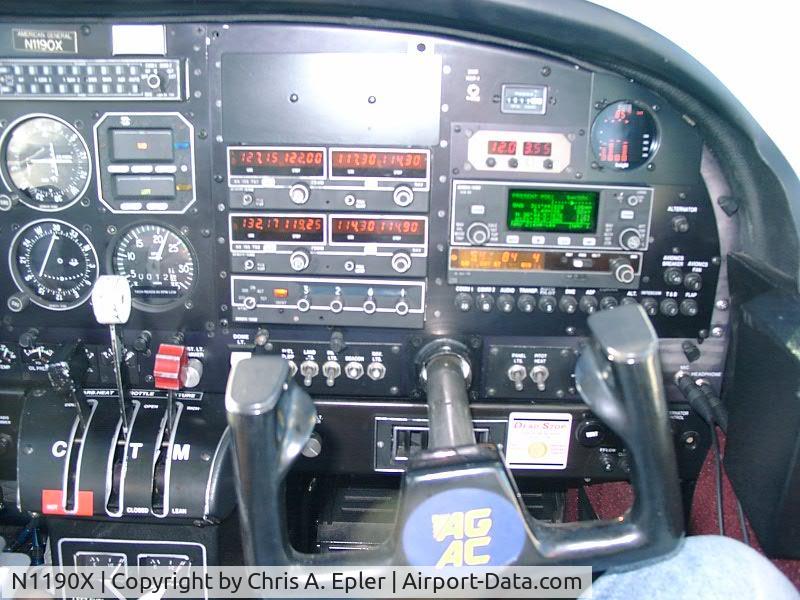 N1190X, 1991 American General AG-5B Tiger C/N 10010, N1190X console, in flight, right half.
