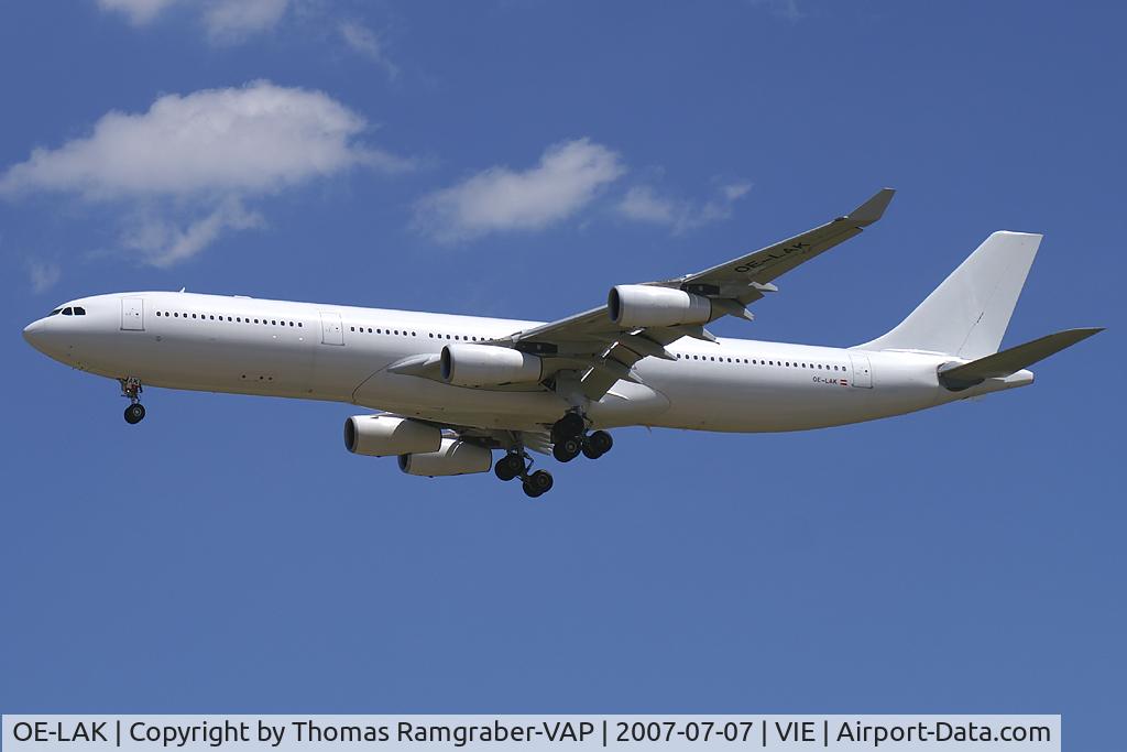 OE-LAK, 1997 Airbus A340-313 C/N 169, Austrian Airlines Airbus A340-300