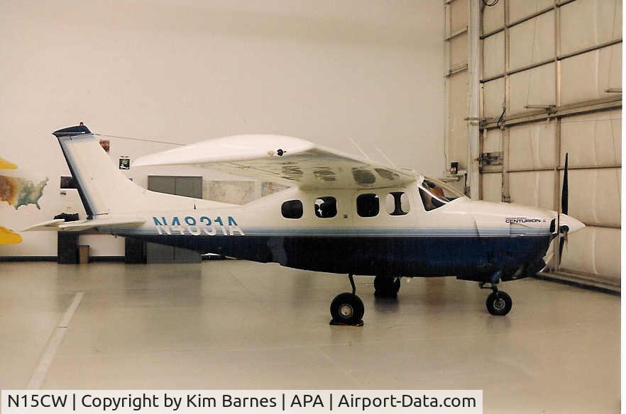 N15CW, 1983 Cessna P210N Pressurised Centurion C/N P21000824, N4831A in the hangar at Centennial Denver in 1994 prior to re-registration as N15CW