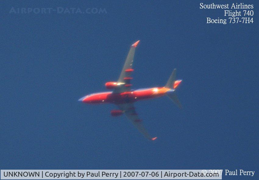 UNKNOWN, Boeing 737 C/N Unknown, Crossing over Ahoskie, inbound to Norfolk, VA