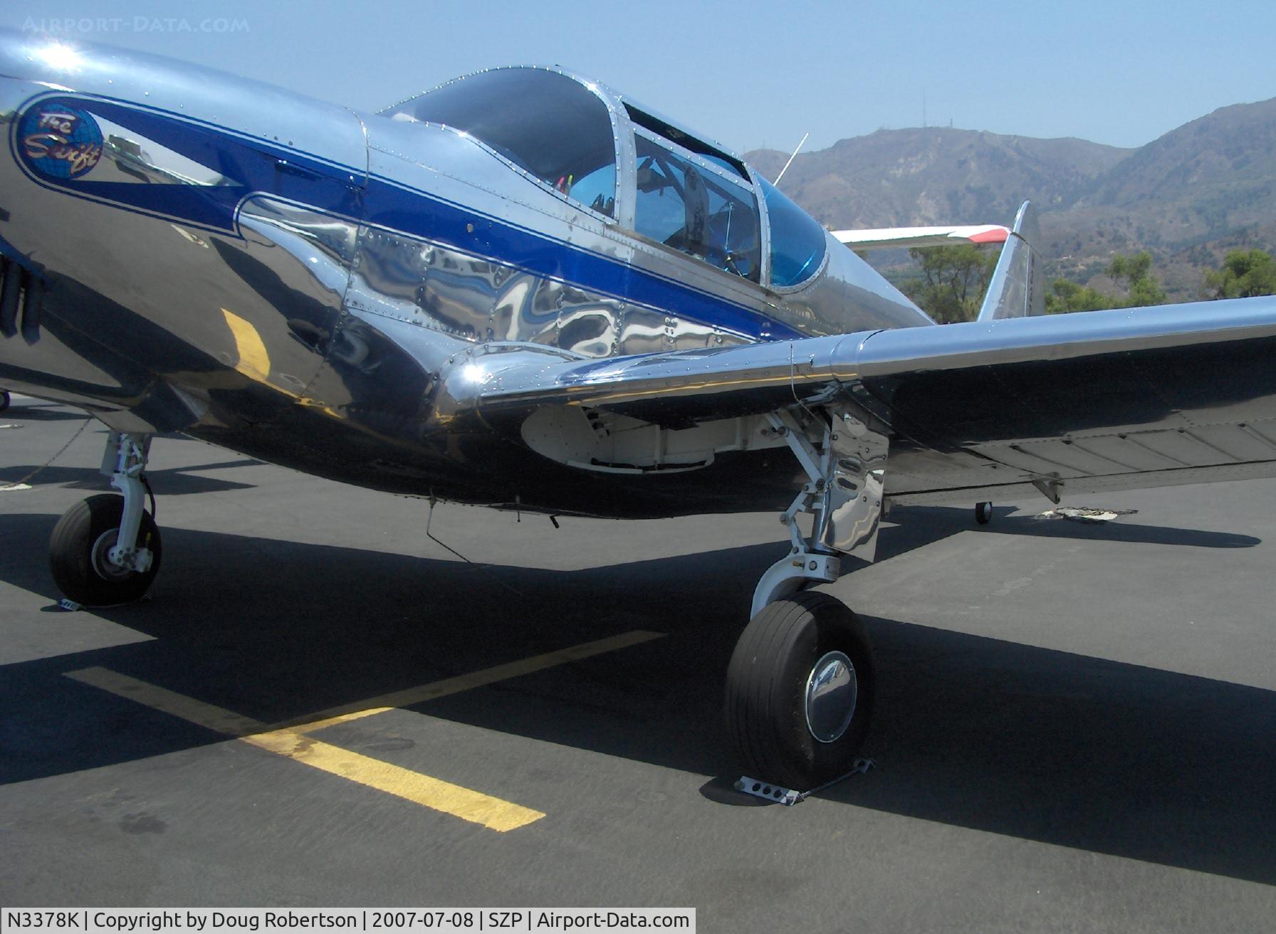 N3378K, 1946 Globe GC-1B Swift C/N 1371, 1946 Globe GC-1BB SWIFT, Continental C125 125 Hp, highly polished absolutely original appearance! retractible main gear