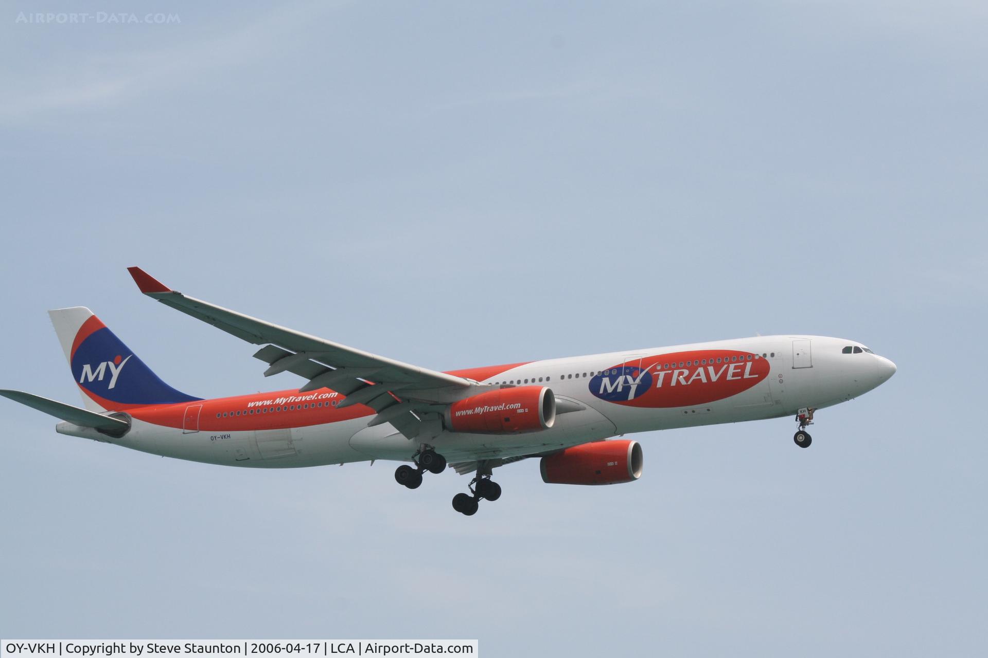 OY-VKH, 2000 Airbus A330-343X C/N 356, Taken on a beach at Larnaca