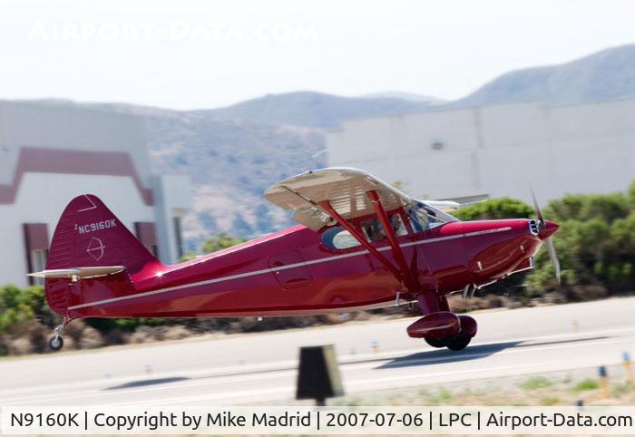 N9160K, 1947 Stinson 108-1 Voyager C/N 108-2160, Touching Down West Coast Pipe Cub Fly-In 2007 Lompoc Calif
