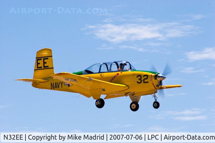 N32EE, 1953 Beech (CCF) T-34A (A45) Mentor C/N CCF34-61, On final West Coast Pipe Cub Fly-In 2007 Lompoc Calif