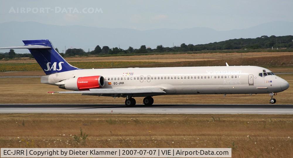 EC-JRR, 1991 McDonnell Douglas MD-87 (DC-9-87) C/N 49612, SAS operator Spanair MD87  touchdown RWY 34