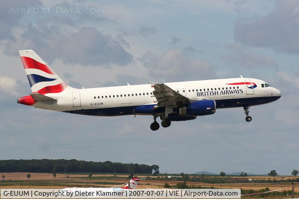 G-EUUM, 2002 Airbus A320-232 C/N 1907, British Airways A320-232 on finale rwy 34