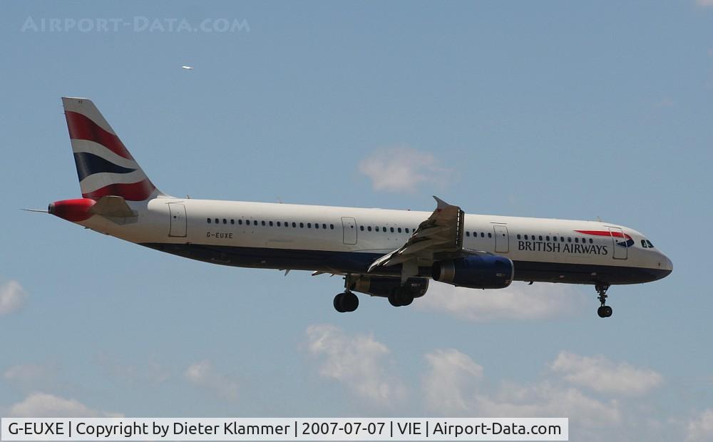 G-EUXE, 2004 Airbus A321-231 C/N 2323, British Airways A321-231 on finale rwy 34