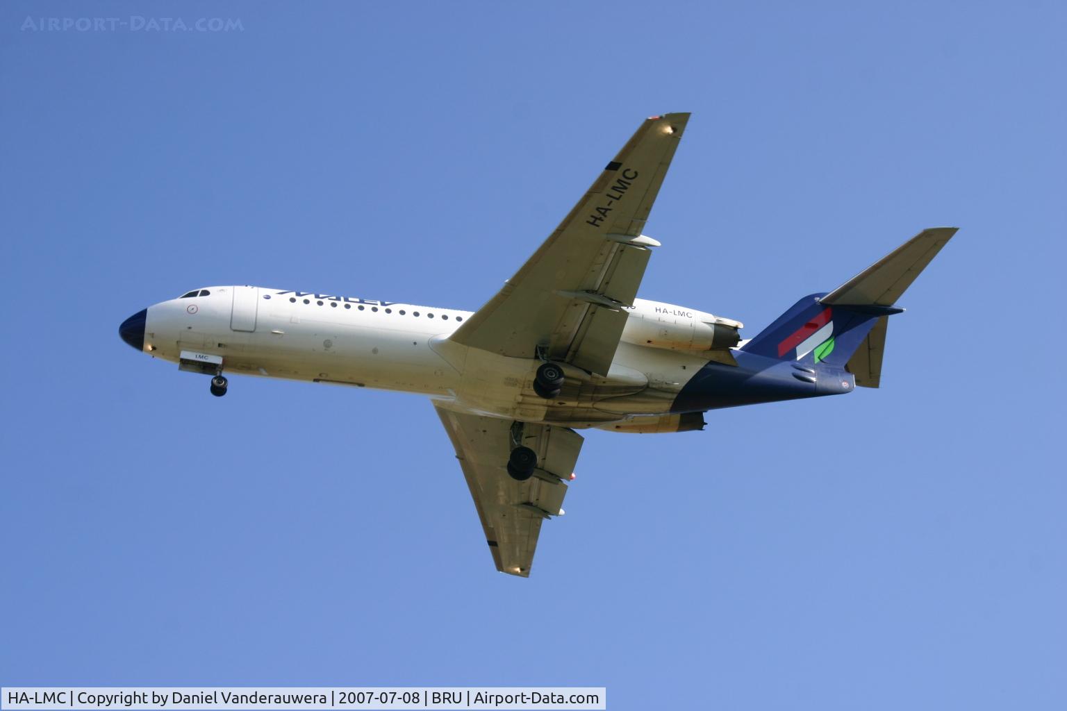 HA-LMC, 1996 Fokker 70 (F-28-0070) C/N 11569, flight  MA600 is descending to rwy 25R
