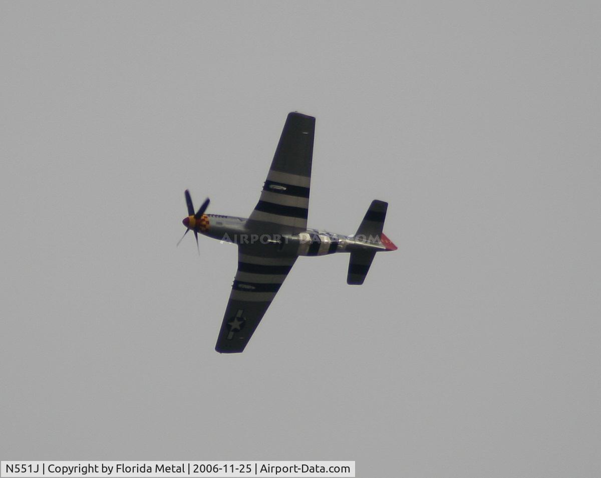 N551J, 1957 North American P-51D Mustang C/N 44-74230, Gentleman Jim - Jack Roush taking her for a spin over my house.