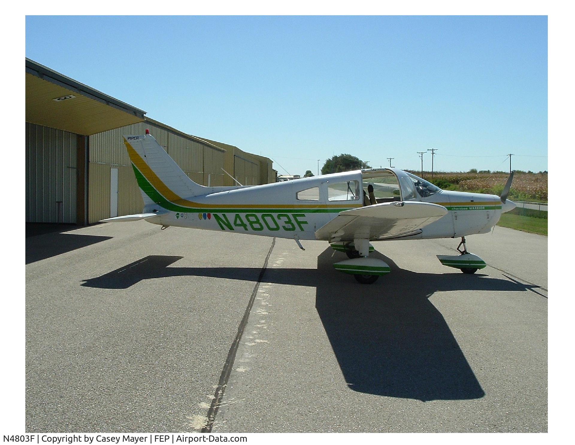 N4803F, 1976 Piper PA-28-151 C/N 28-7715067, Photo Next to Hanger where the plane is kept
