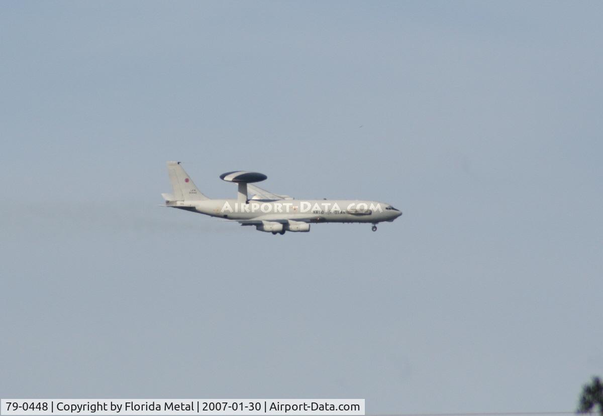 79-0448, 1979 Boeing E-3A Sentry C/N 22844, E-3 doing touch and goes at Space Shuttle Landing Facility Florida