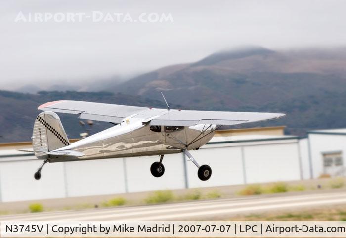 N3745V, 1948 Cessna 140 C/N 15022, Touching Down West Coast Pipe Cub Fly-In 2007 Lompoc Calif