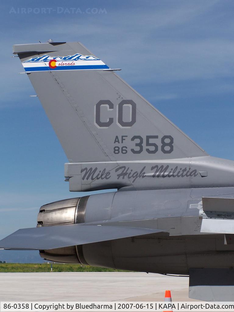 86-0358, 1986 General Dynamics F-16C Fighting Falcon C/N 5C-464, 1986 General Dynamics F-16C Fighting Falcon Starboard Tail