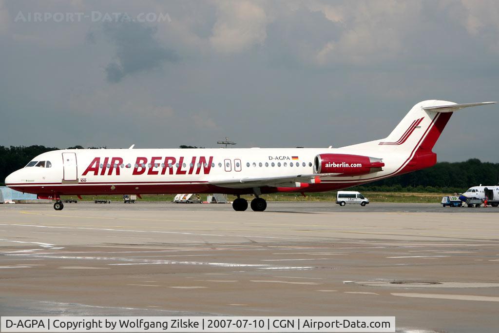 D-AGPA, 1989 Fokker 100 (F-28-0100) C/N 11276, visitor