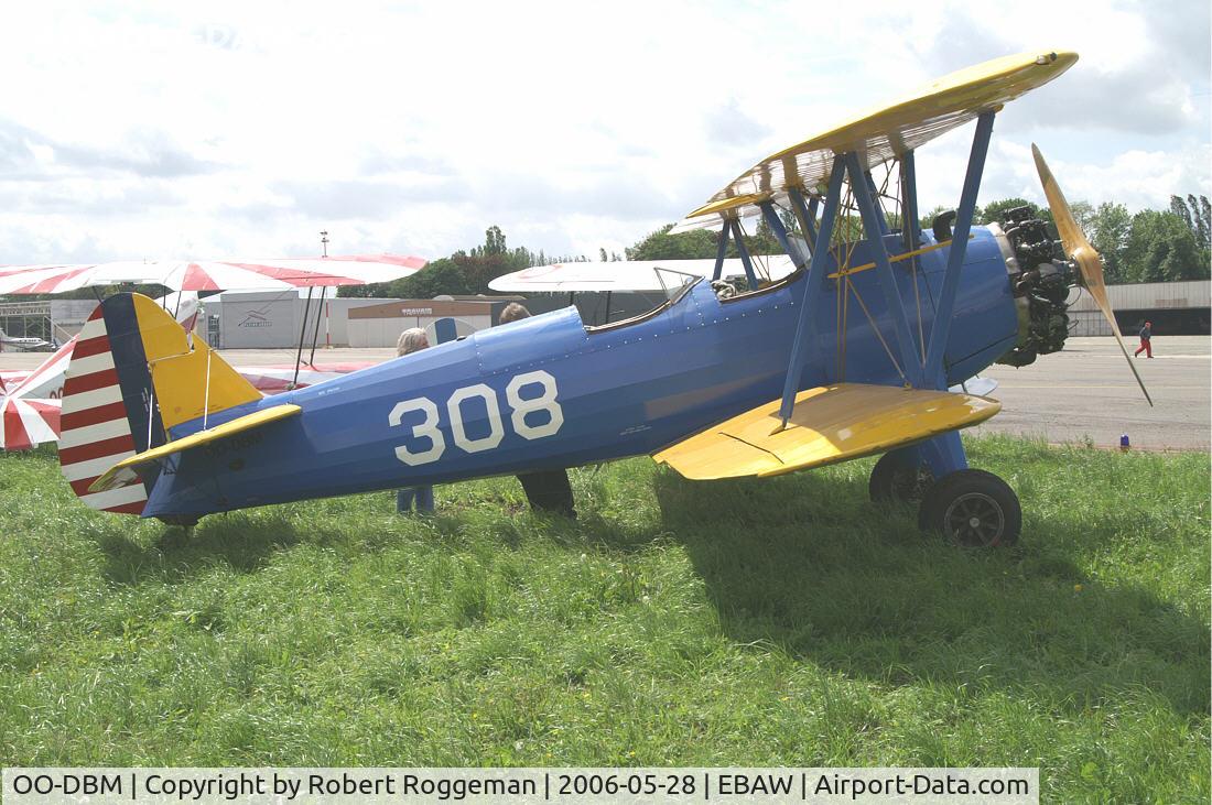OO-DBM, 1942 Boeing PT-13D Kaydet (E75) C/N 75-5714, 16 th Antwerp Stampe Fly In.Serialnr.42-17551.