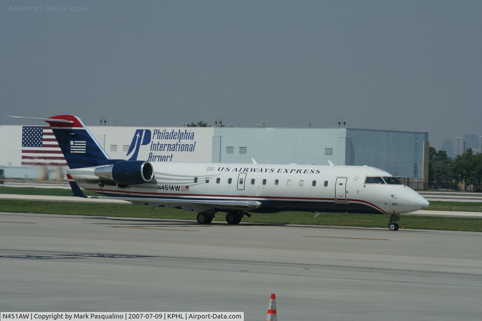 N451AW, 2003 Bombardier CRJ-200LR (CL-600-2B19) C/N 7832, CL-600-2B19