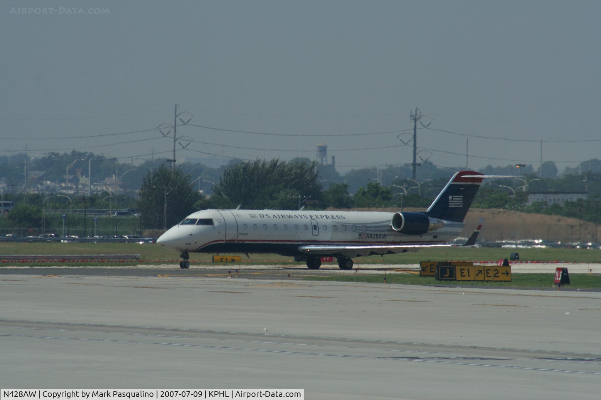N428AW, 2002 Bombardier CRJ-200LR (CL-600-2B19) C/N 7695, CL-600-2B19