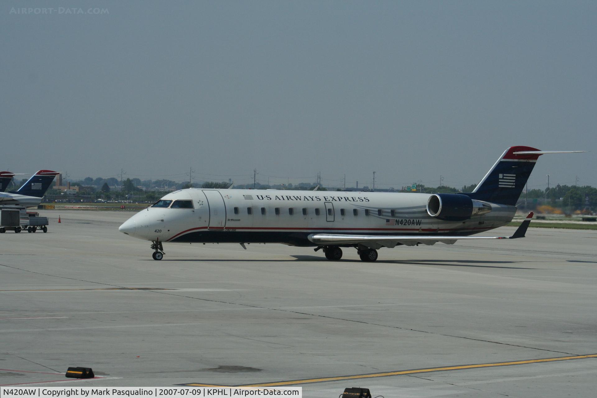 N420AW, 2002 Bombardier CRJ-200LR (CL-600-2B19) C/N 7640, CL-600-2B19