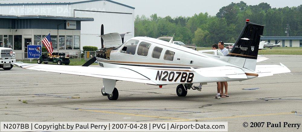 N207BB, 2006 Raytheon G36 Bonanza C/N E-3700, Parked at Hampton Roads Executive for a small expo