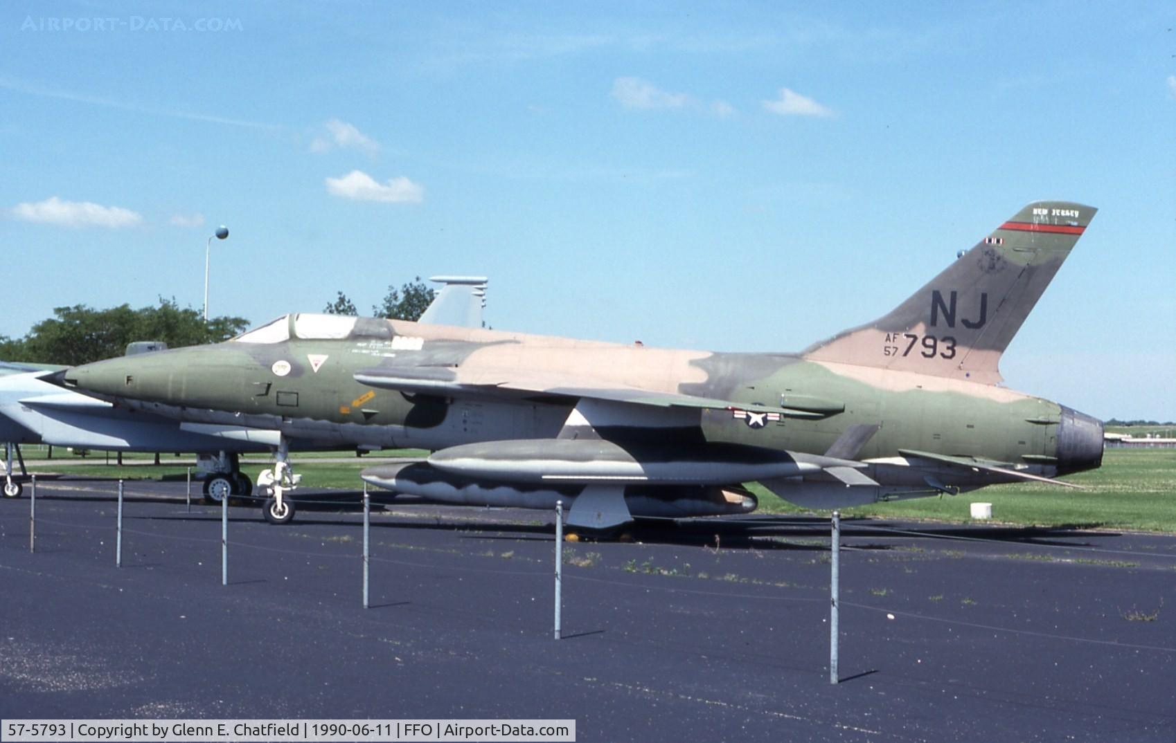 57-5793, 1957 Republic F-105B Thunderchief C/N B.30, F-105B at the National Museum of the U.S. Air Force.  Later transferred to the Yankee Air Force Museum.  Destroyed in a fire 10/9/04