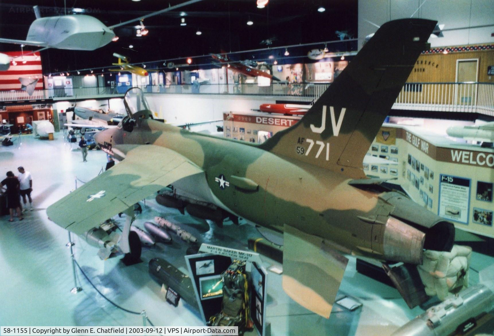 58-1155, 1960 Republic F-105D Thunderchief C/N D10, F-105D at the USAF Armament Museum